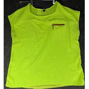 KUT from the Kloth Women's Neon Yellow Short Sleeve Blouse Top